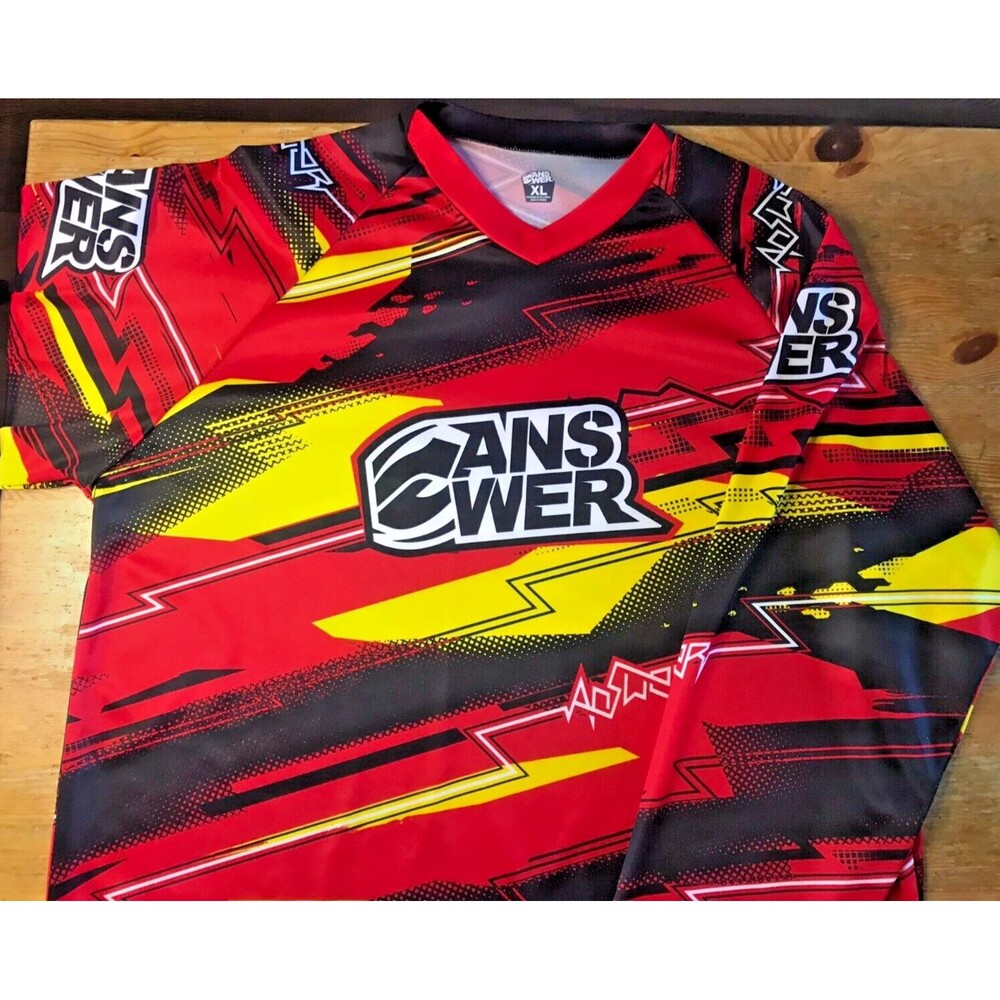 Answer Racing Jersey Shirt Men's XL Motocross Motorcycle Red Long Sleeve